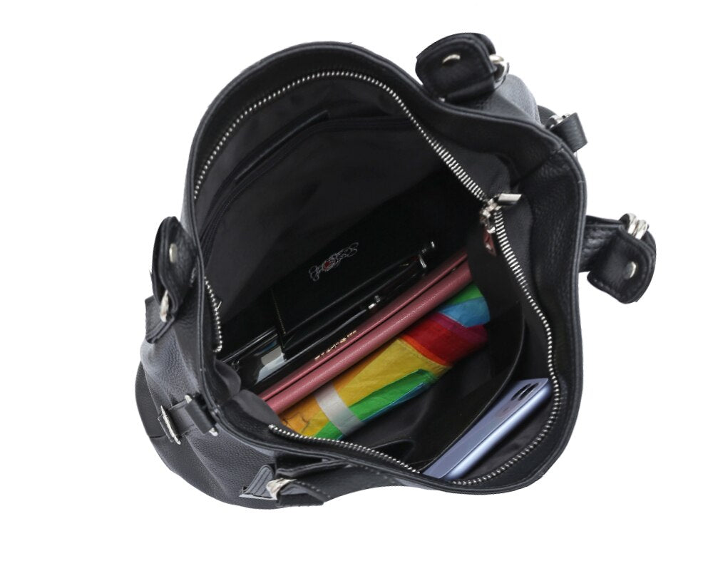 Zency Soft Genuine Leather Bags Women Simple Classic Shoulder Bag Large Commute Soft Taro Pink Hobo Handbag Female Luxury Bag