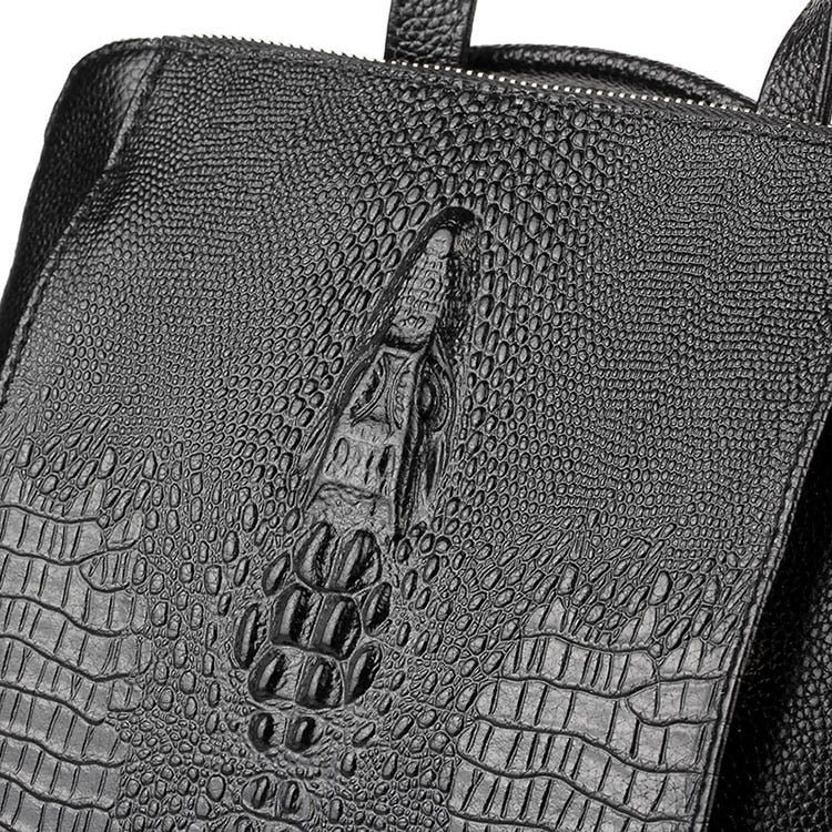 Zency 100% Genuine Leather Knapsack Ladies Alligator Pattern Women Backpack Girl Notebook Schoolbags Travel Bags For Work Laptop