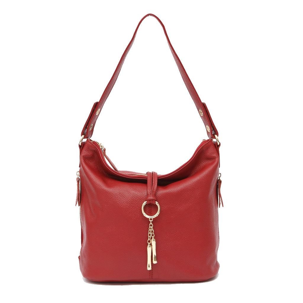 Zency New Fashion Women Shoulder Bag Metal Tassel 100% Genuine Leather Lady Crossbody Messenger Elegant Gift Handbag Black White