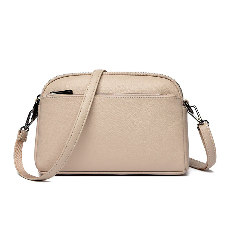 Zency Women's Single-Shoulder Crossbody Bag Versatile Soft Cowhide Leather