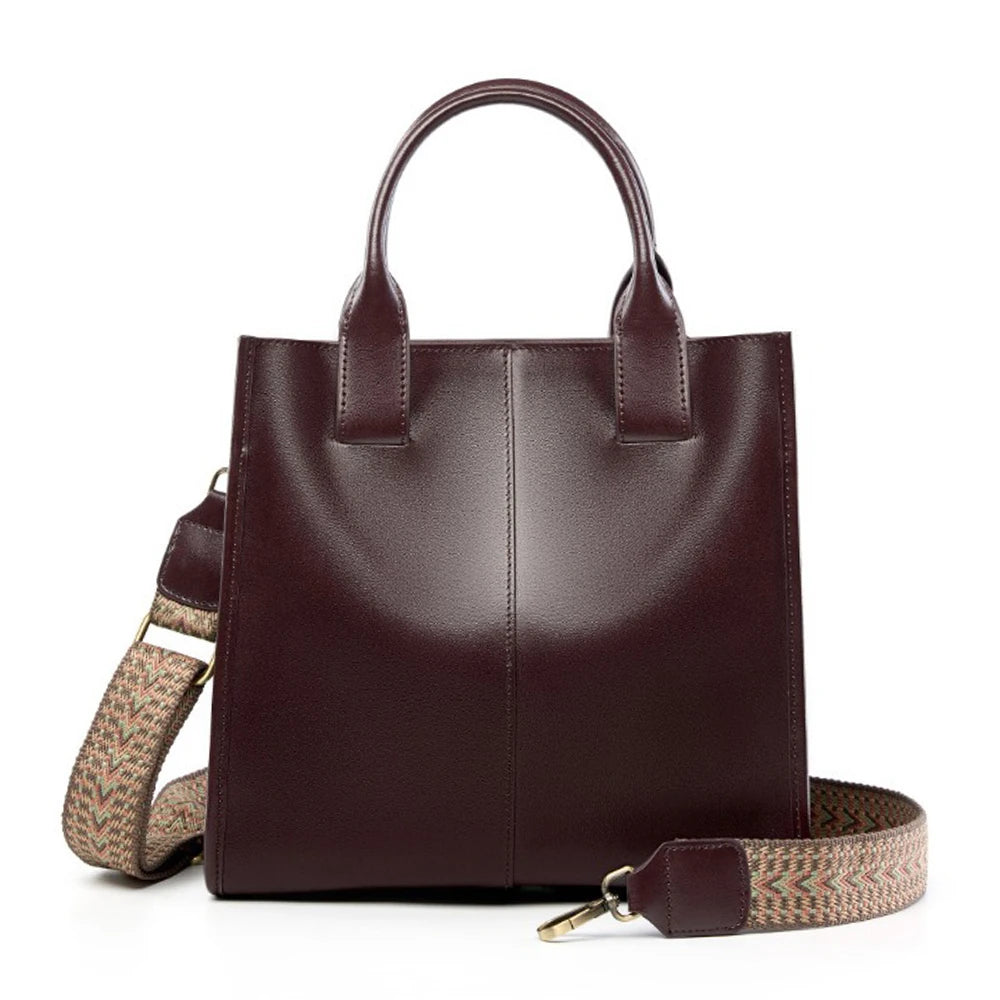Zency Genuine Leather New Shoulder Bag Large Capacity Shopper Women Luxury Casual Handbag