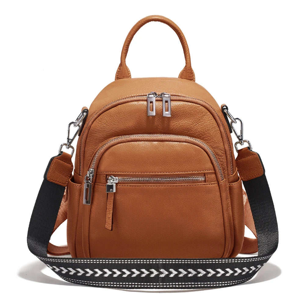 Zency Fashion Leather Knapsack Convertible Shoulder Bag