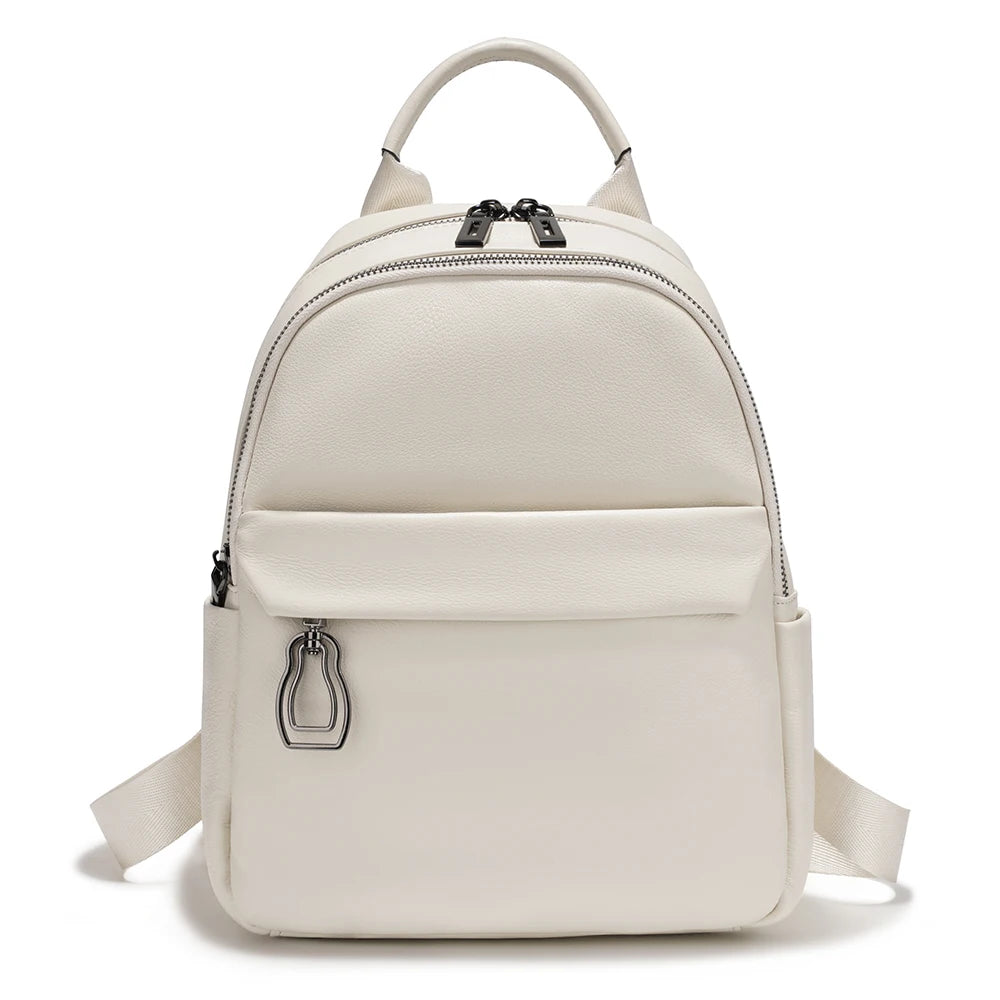 Zency 100% Genuine Leather Backpack For Women High Quality Female Travel Knapsack