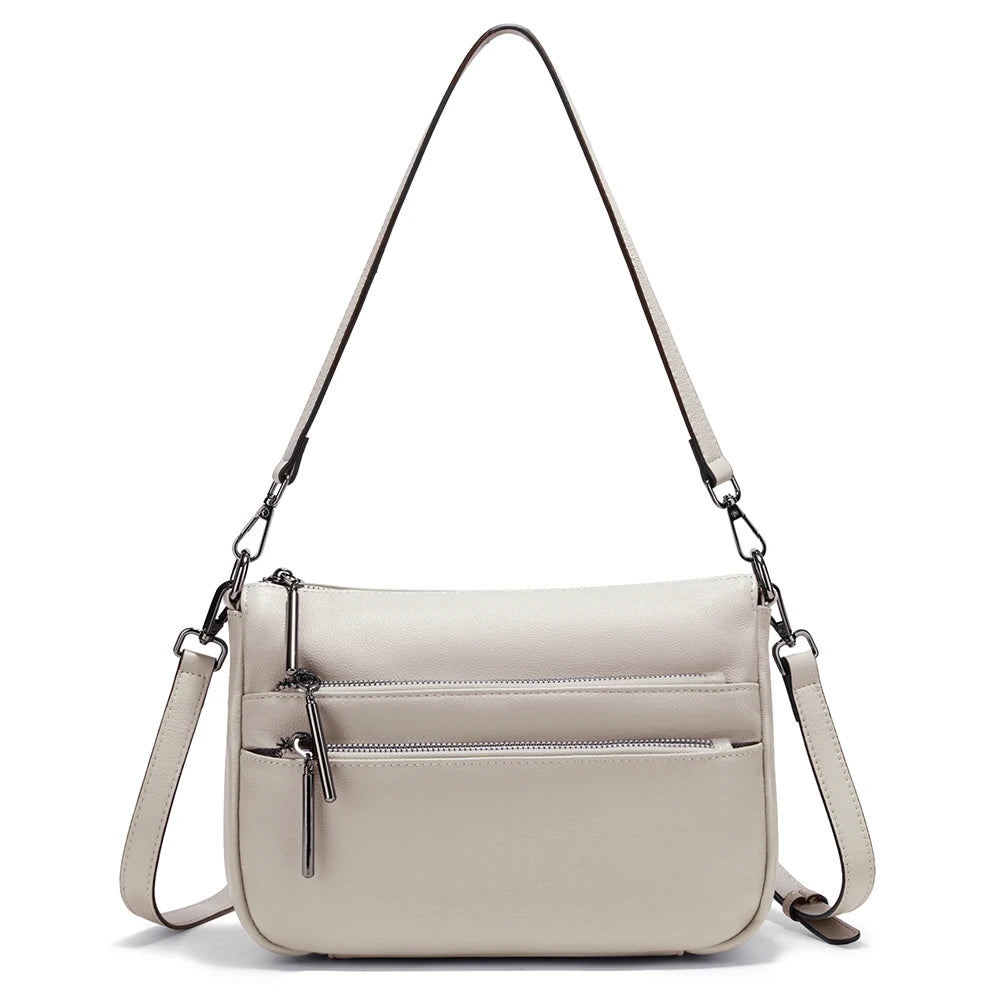 Zency Simple Handbag for Women Genuine Leather Crossbody Designer