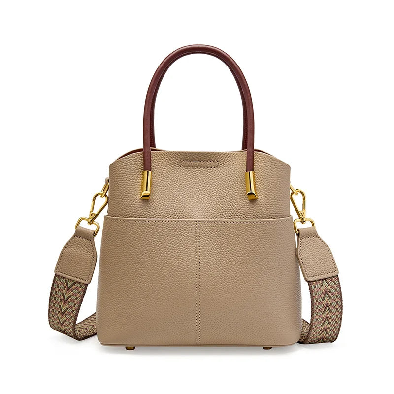 Zency Genuine Leather Bucket Bag For Women