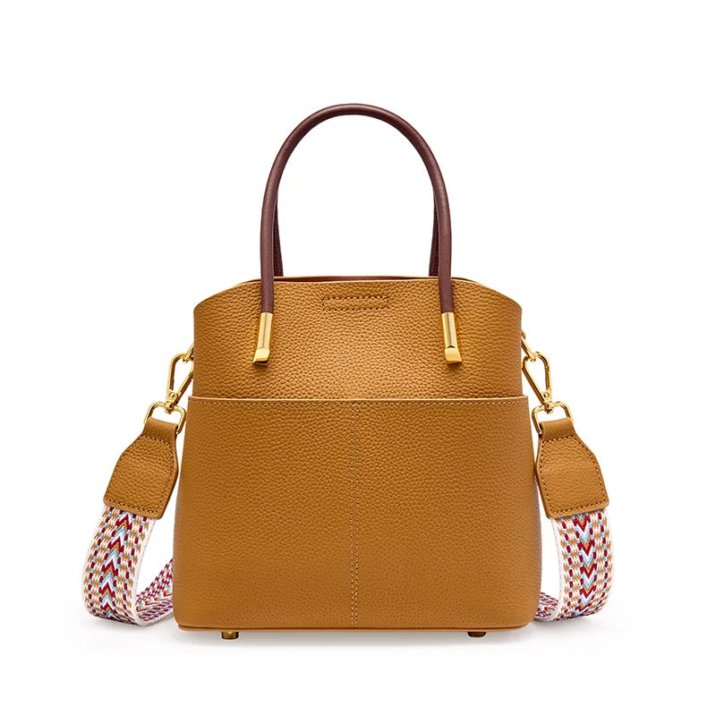 Zency Genuine Leather Bucket Bag For Women