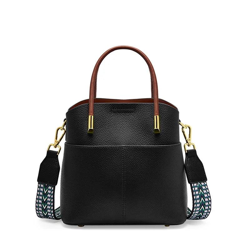 Zency Genuine Leather Bucket Bag For Women