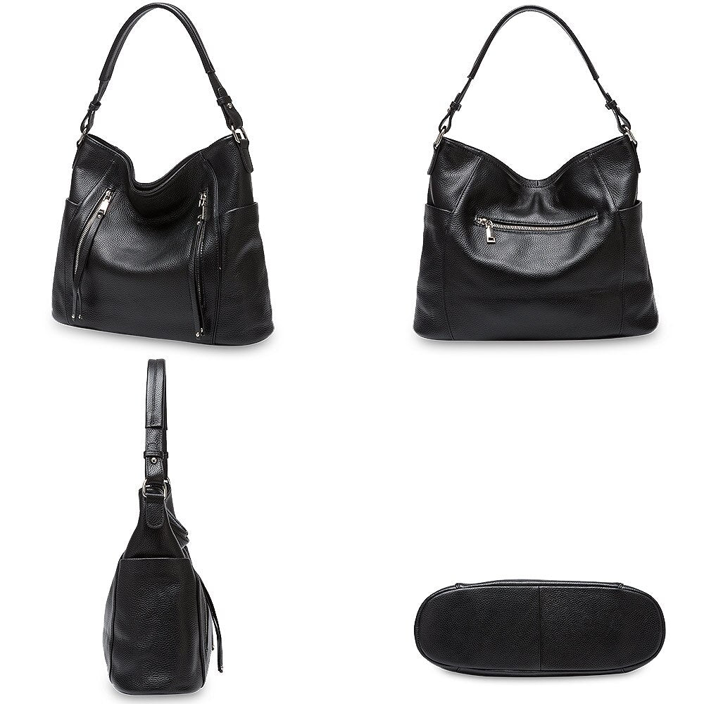 Zency Daily Handbag Luxury Genuine Leather Bag for Women Shoulder Tote Crossbody Hobo Zipper Pocket Charming Female