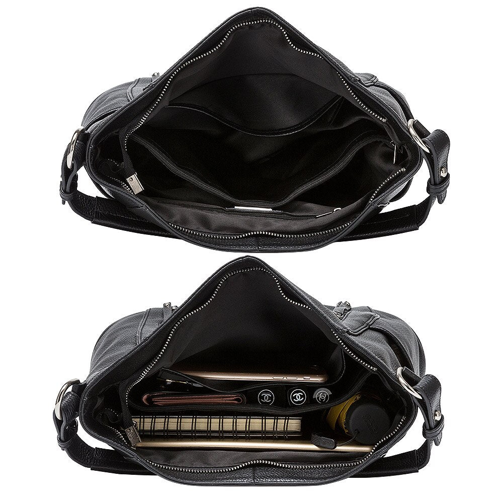 Zency Daily Handbag Luxury Genuine Leather Bag for Women Shoulder Tote Crossbody Hobo Zipper Pocket Charming Female