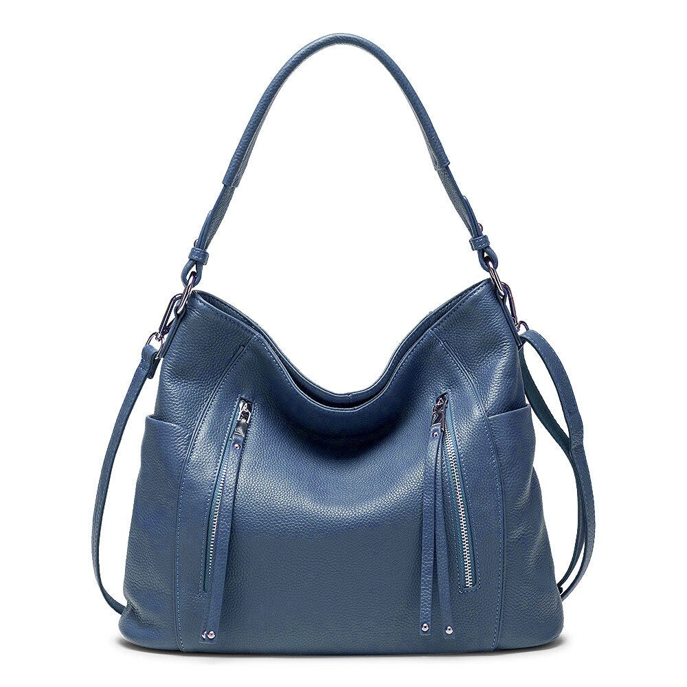 Zency Daily Handbag Luxury Genuine Leather Bag for Women Shoulder Tote Crossbody Hobo Zipper Pocket Charming Female
