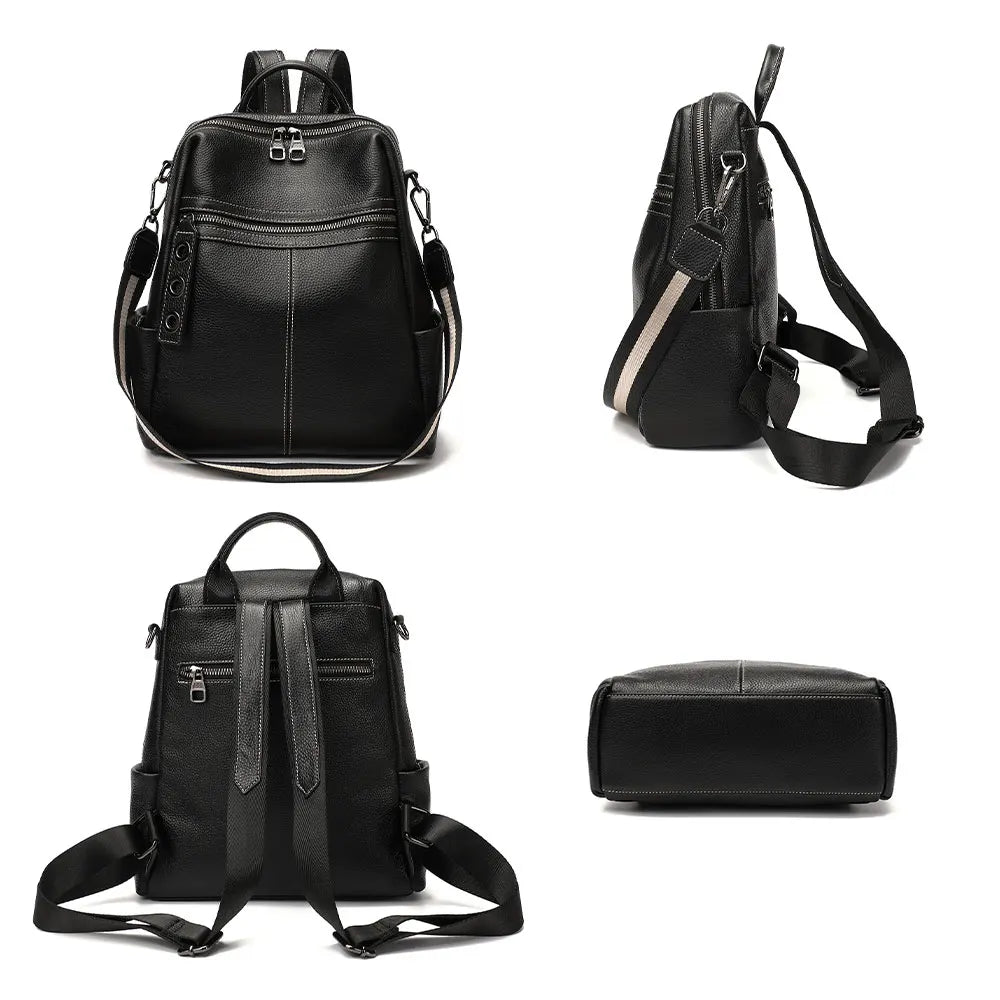 Zency 100% Genuine Leather Backpack For Women