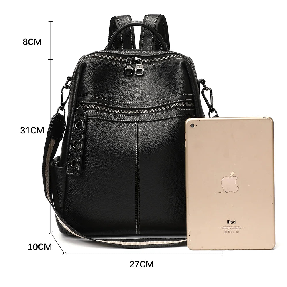 Zency 100% Genuine Leather Backpack For Women