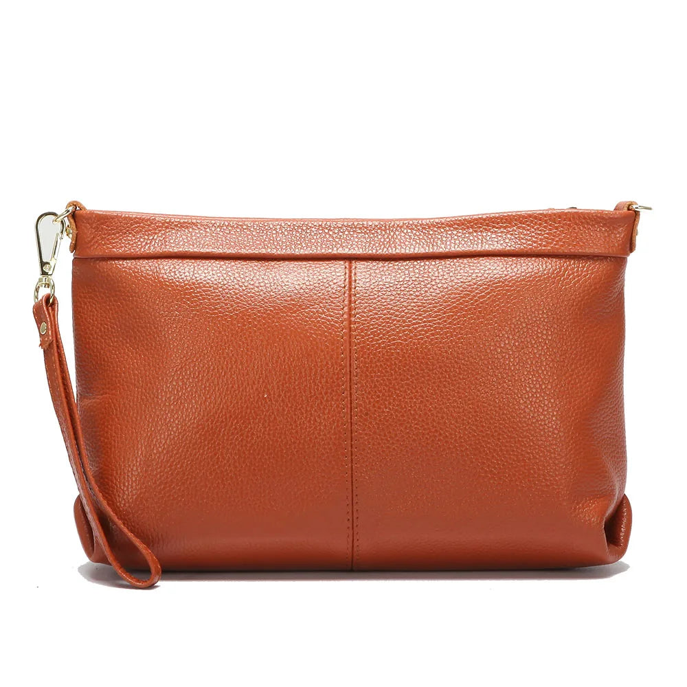 Zency 100% Genuine Leather Fashion Women Day Clutches Bag Classic Black
