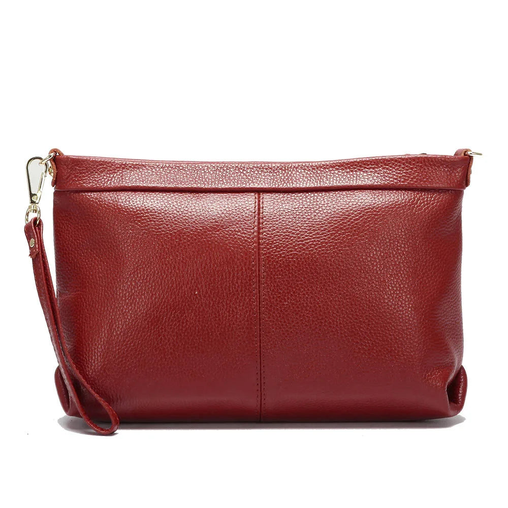 Zency 100% Genuine Leather Fashion Women Day Clutches Bag Classic Black