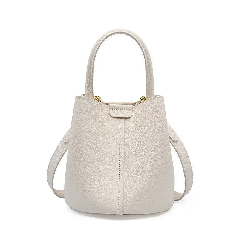 Zency 100% Genuine Leather Stylish Composite Bag Women Casual Tote Bucket Bag For Shopper
