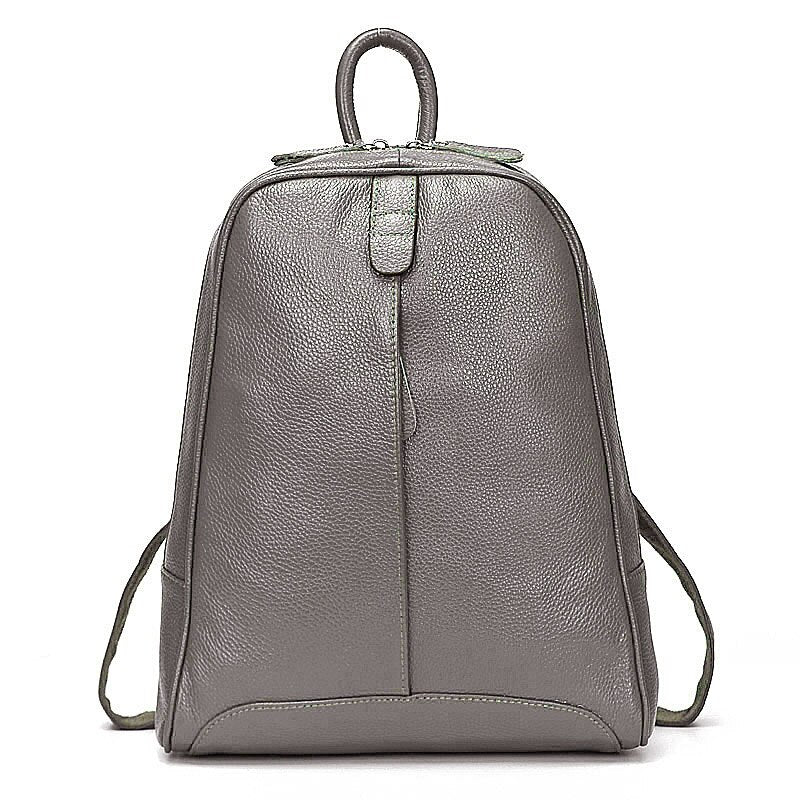 Zency 100% Soft Genuine Leather Fashion Women Backpack Casual Travel Back Pack Bag Preppy Style Girl's Schoolbag Laptop Knapsack