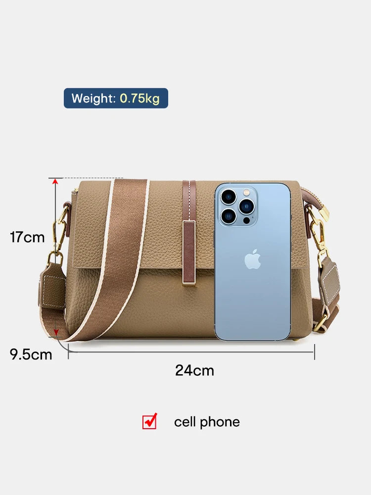 Zency Luxury Designer Women Retro Genuine Leather Bag Envelope Bags