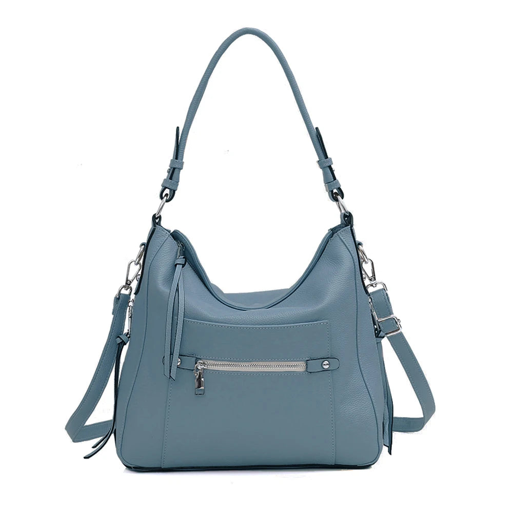 Zency Classic Genuine Leather Shoulder Bags For Women Simple Large Commute Bag