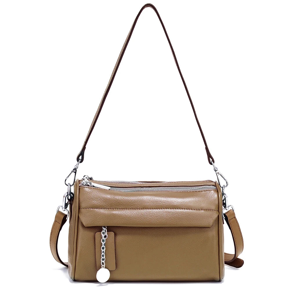 Zency Simple Fashion Chain Handbags Soft Leather Top-handle Bag