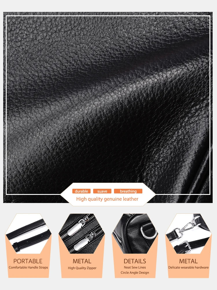 Zency Simple Fashion Chain Handbags Soft Leather Top-handle Bag