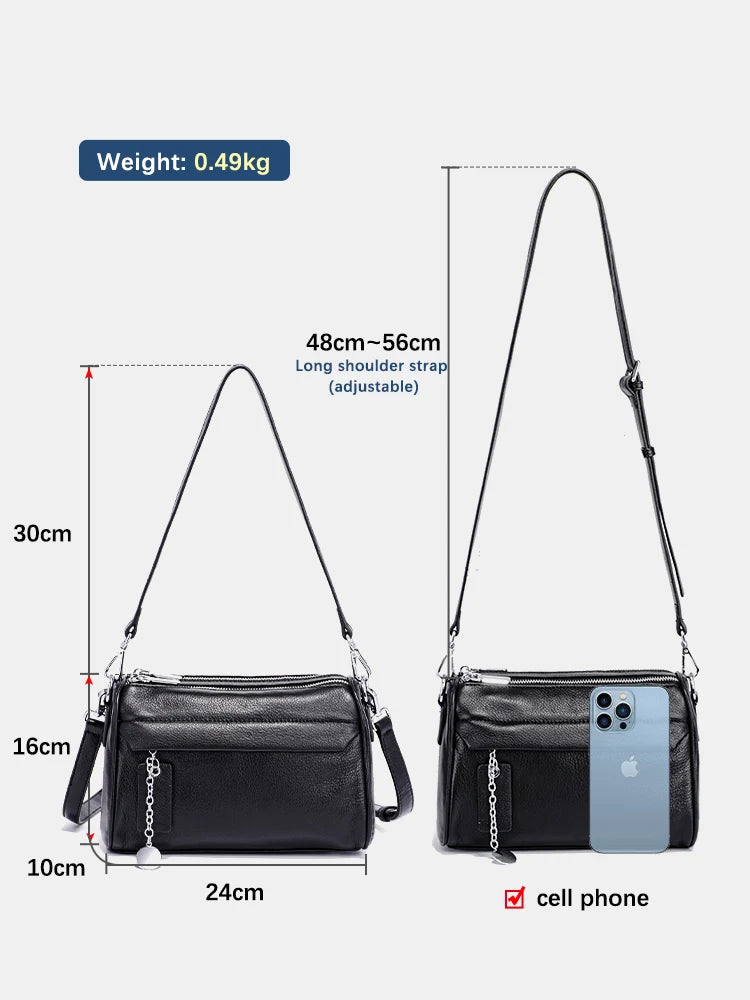Zency Simple Fashion Chain Handbags Soft Leather Top-handle Bag
