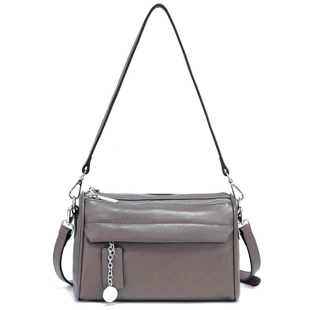 Zency Simple Fashion Chain Handbags Soft Leather Top-handle Bag