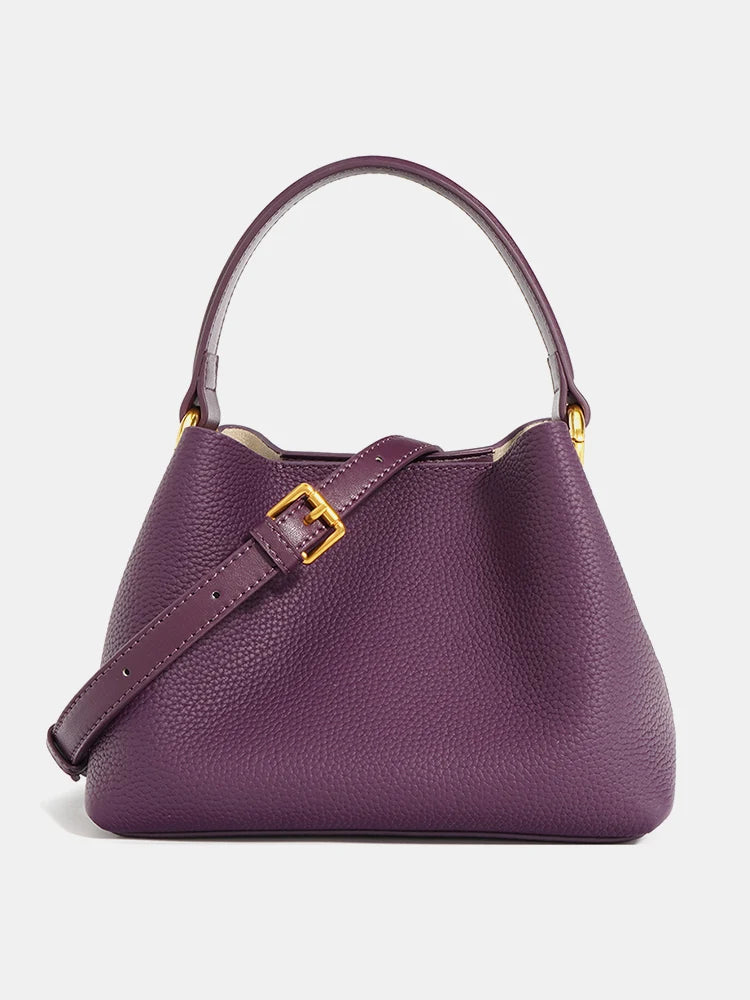 Zency Women's Simple Mini Bucket Bag Luxury Designer Small Crossbody Bag