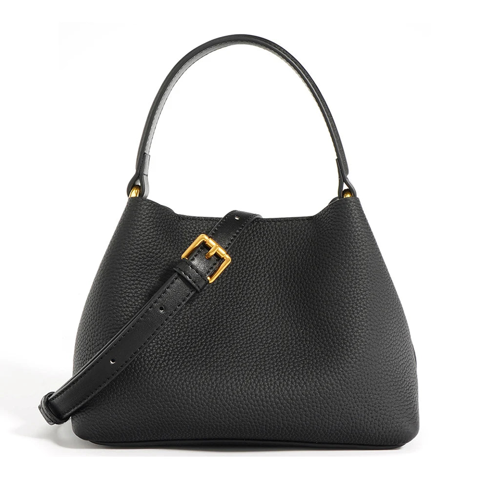Zency Women's Simple Mini Bucket Bag Luxury Designer Small Crossbody Bag