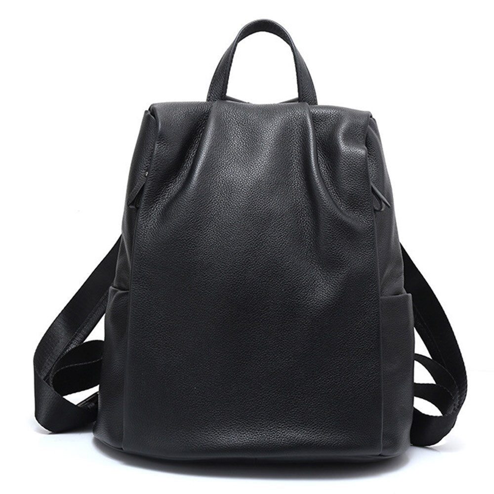 Zency Anti-theft Women Backpack 100% Genuine Leather Black Travel Bag Big Schoolbag For Girls Fashion Female Knapsack Laptop Bag
