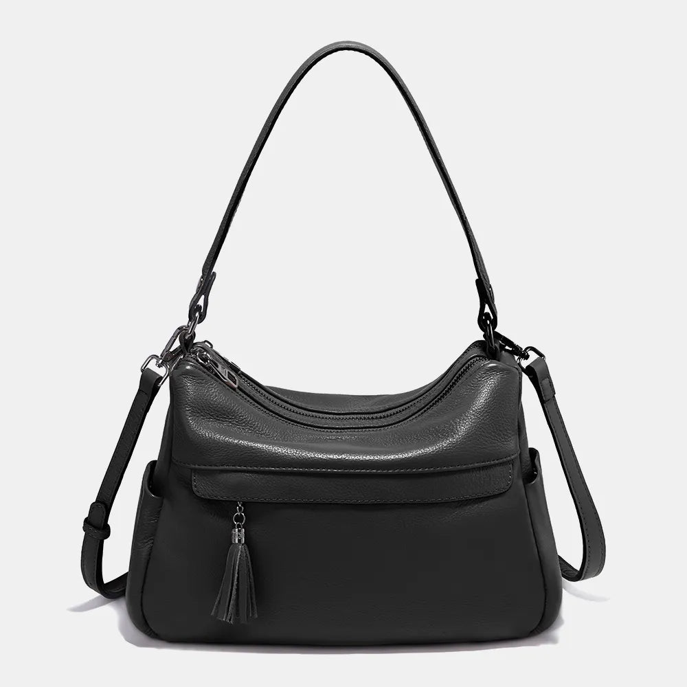 Zency Beige Bag 100% Genuine Leather Soft Hobo Women's Shoulder Bag Trend