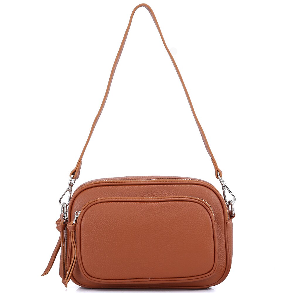 Zency Casual Designer Women Shoulder Bag Top Layer Cowhide Leather Handbag Large Capacity Crossbody
