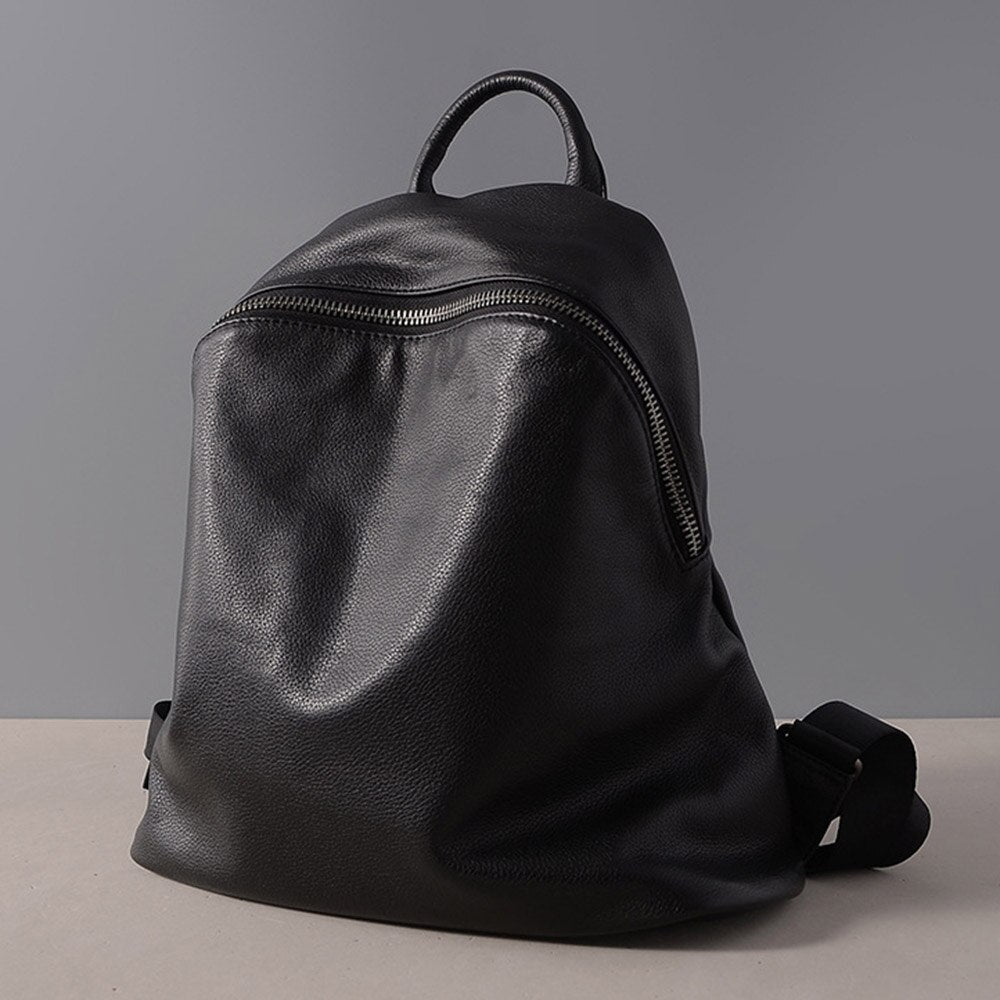 Zency Cowhide 100% Genuine Leather Black Women Backpack Vintage Travel Bags Notebook Schoolbag For Girls Daily Holiday Knapsack