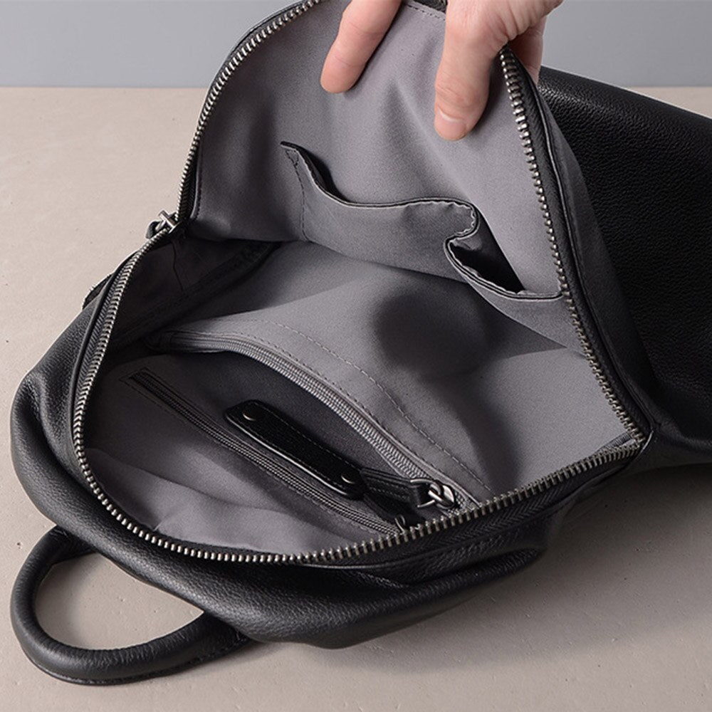 Zency Cowhide 100% Genuine Leather Black Women Backpack Vintage Travel Bags Notebook Schoolbag For Girls Daily Holiday Knapsack