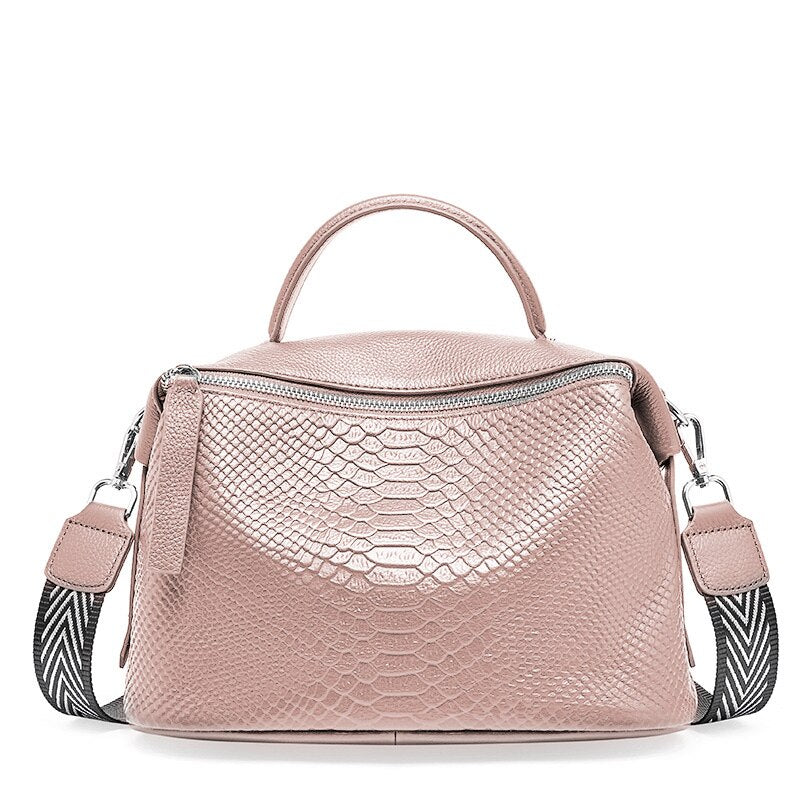 Zency Crocodile Pattern Women Tote Handbag Made Of Genuine Leather Daily Casual Crossbody Shoulder Bag For Lady Black Grey