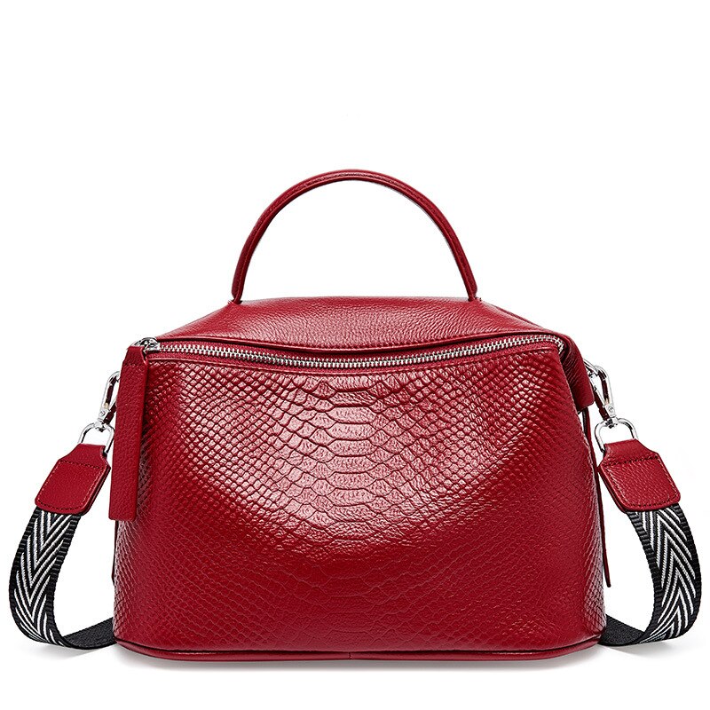 Zency Crocodile Pattern Women Tote Handbag Made Of Genuine Leather Daily Casual Crossbody Shoulder Bag For Lady Black Grey