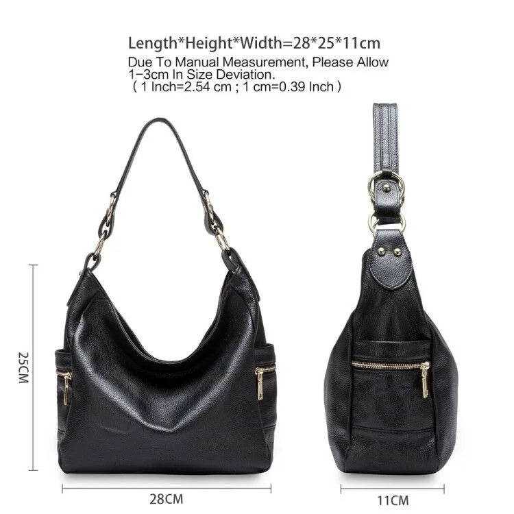 Zency Elegant Women Shoulder Bag 100% Genuine Leather Large Crossbody Purse