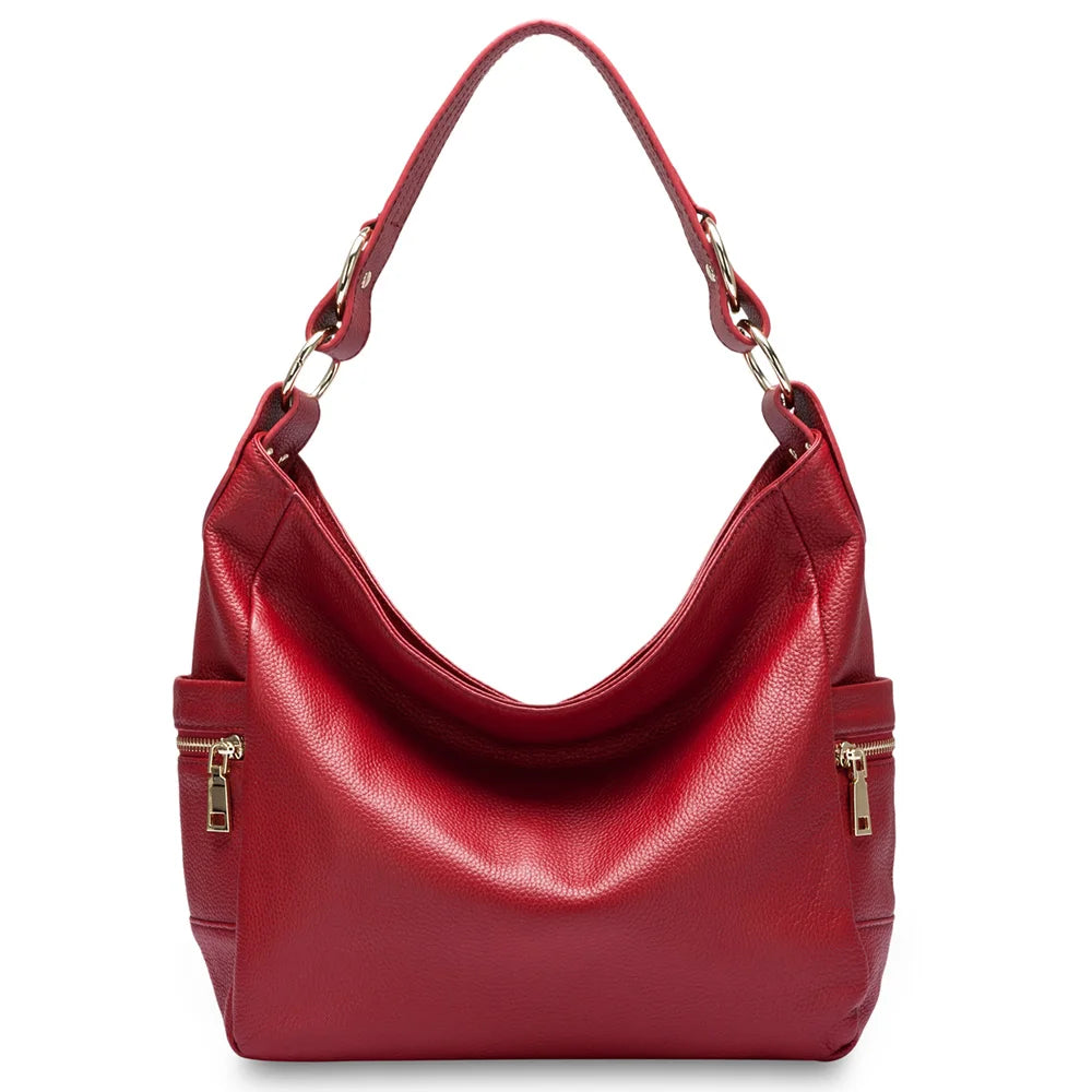 Zency Elegant Women Shoulder Bag 100% Genuine Leather Large Crossbody Purse