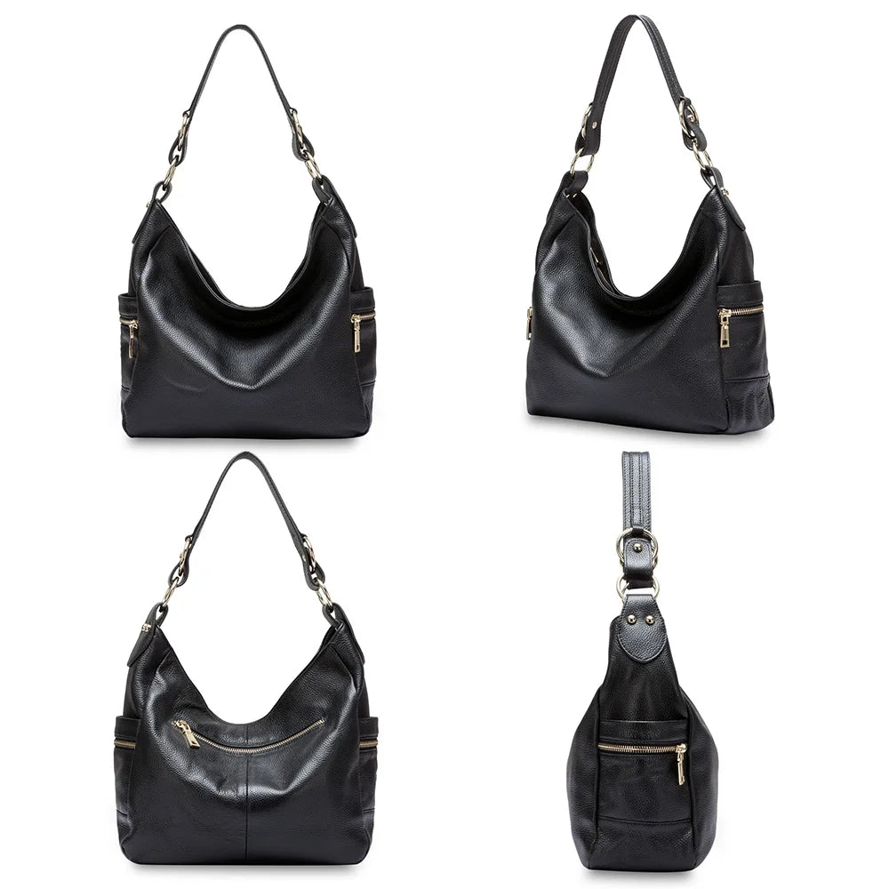 Zency Elegant Women Shoulder Bag 100% Genuine Leather Large Crossbody Purse