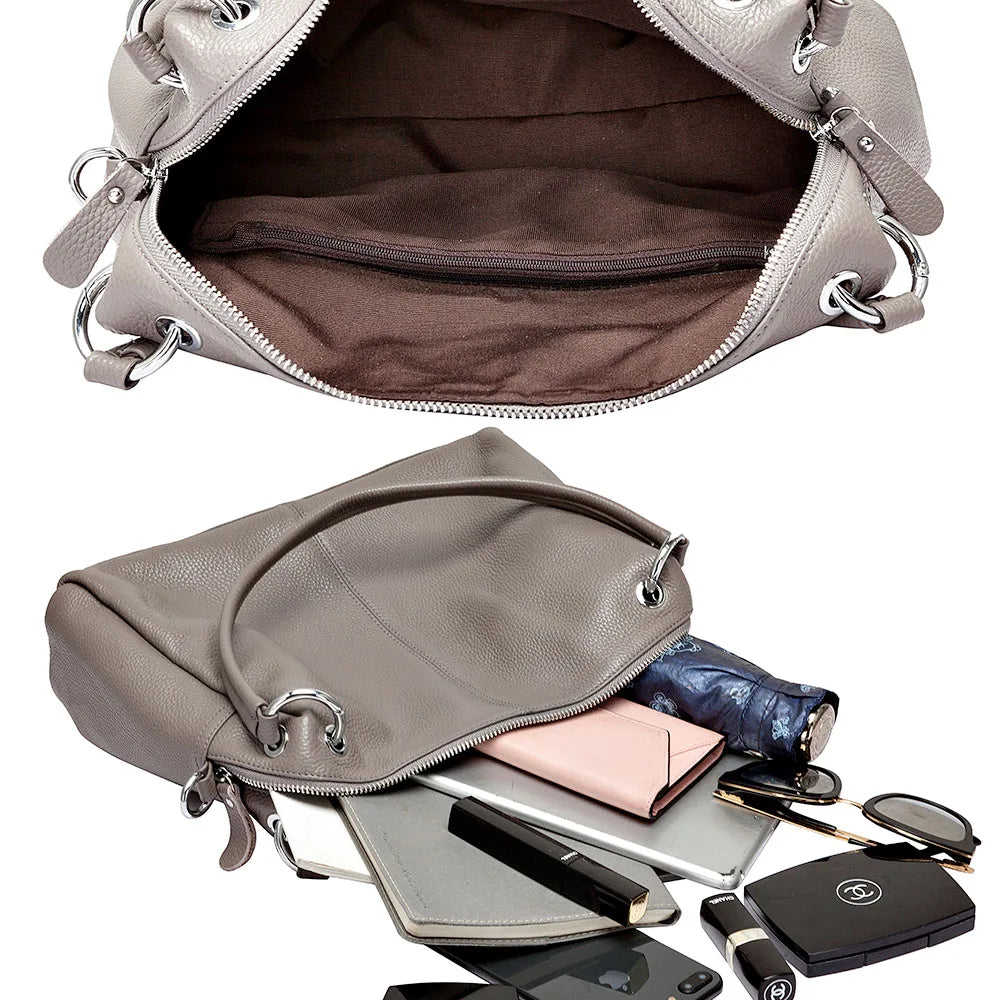 Zency Fashion Hobos 100% Genuine Leather Soft Skin Women Shoulder Bag