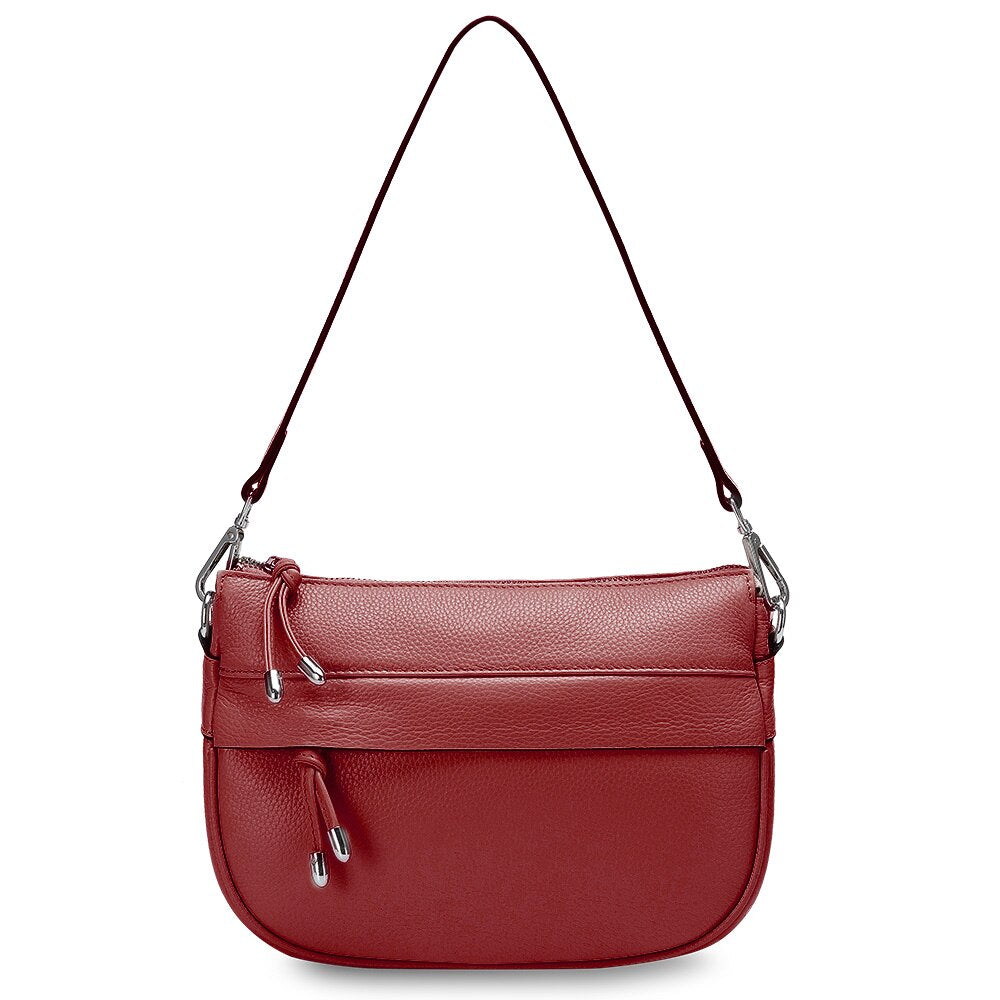 Zency Fashion Semi Circle Soft Genuine Leather Women's Tote Bag