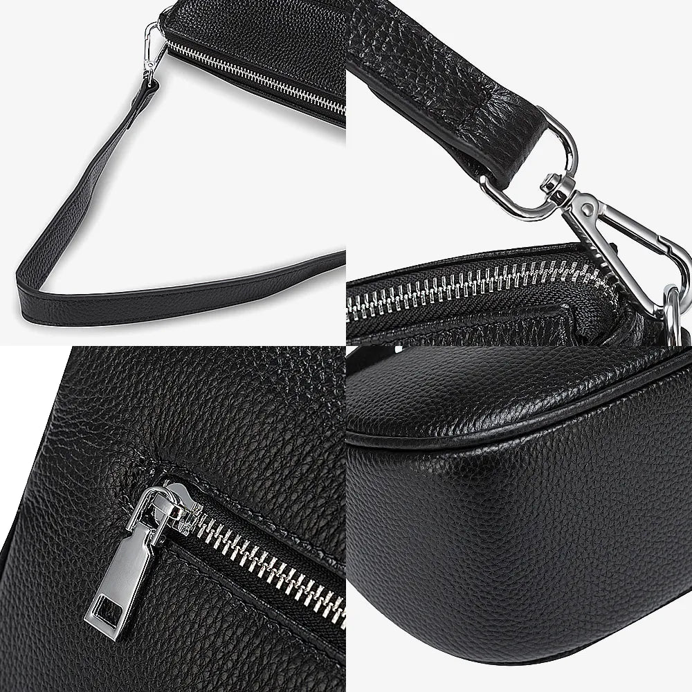 Zency Fashion Semi Circle Soft Genuine Leather Women's Tote Bag