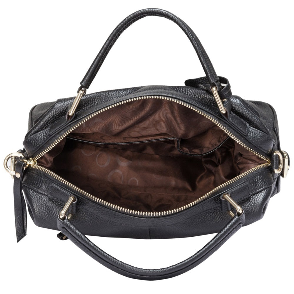 Zency Fashion Women Tote Bag 100% Genuine Leather Handbags Boston Charm Messenger Crossbody Purse Shoulder Bags
