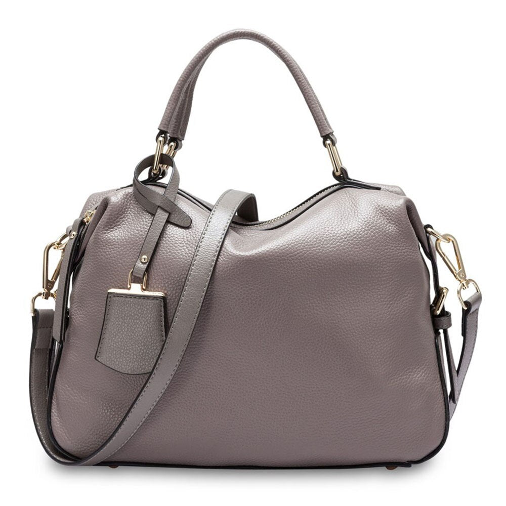 Zency Fashion Women Tote Bag 100% Genuine Leather Handbags Boston Charm Messenger Crossbody Purse Shoulder Bags