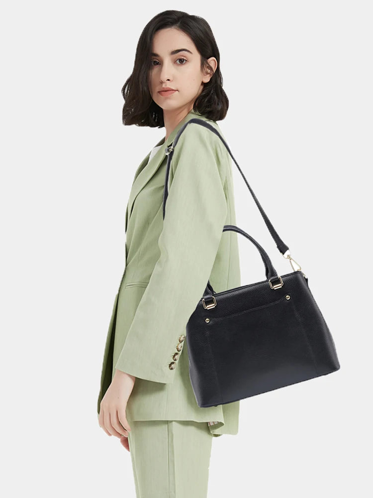 Zency Genuine Leather Shoulder Bag For Women Simple Classic Ladies Handbag