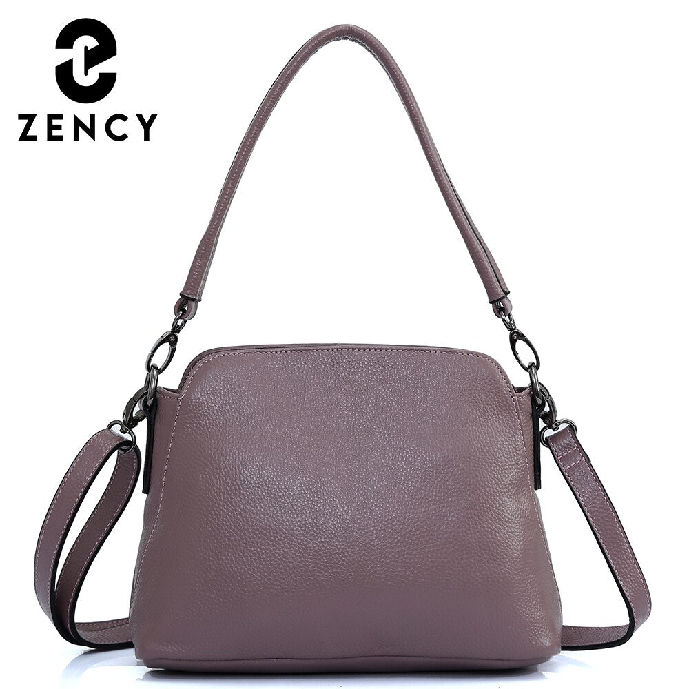 Zency Genuine Leather Bags For Women Vintage Simple Small Handbag Casual High Quality Female Shoulder Crossbody Tote Bag Winter