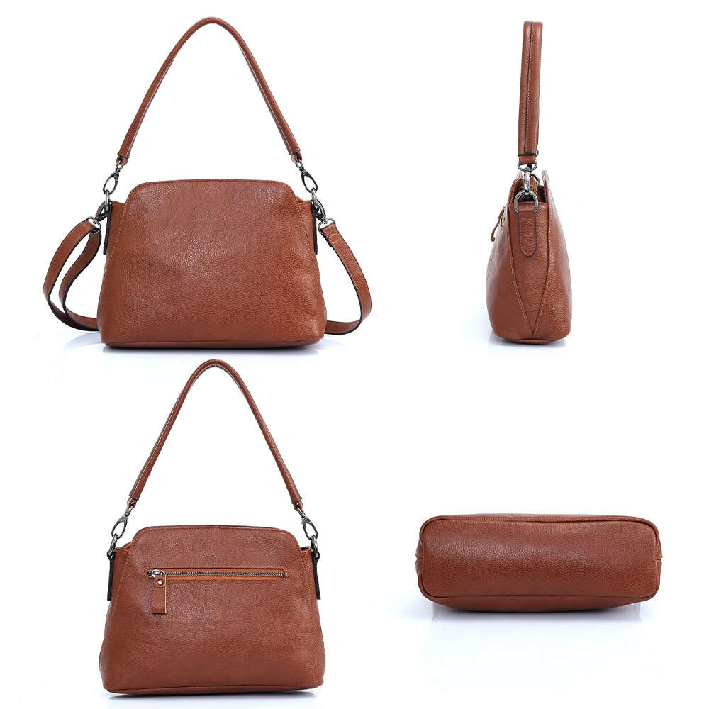 Zency Genuine Leather Bags For Women Vintage Simple Small Handbag Casual High Quality Female Shoulder Crossbody Tote Bag Winter