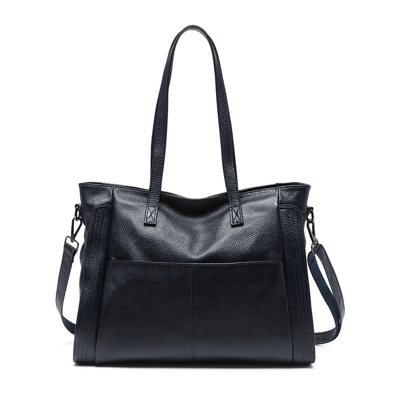 Zency Genuine Leather Women Winter Large Shoulder Bag Laptop Handbag