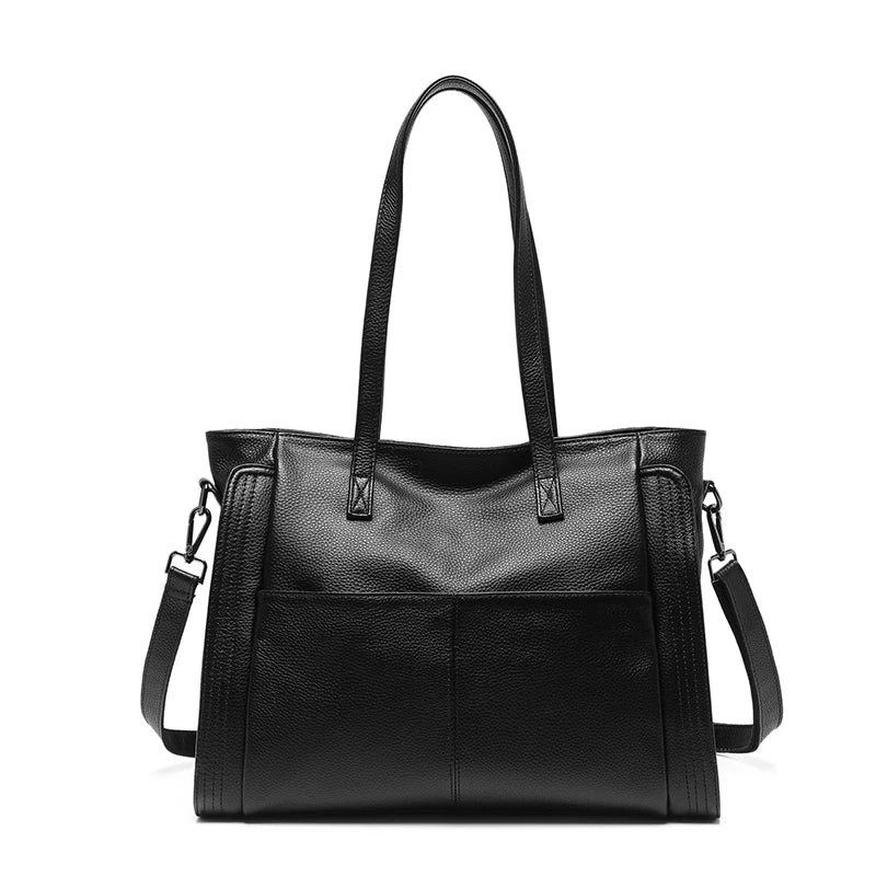 Zency Genuine Leather Women Winter Large Shoulder Bag Laptop Handbag