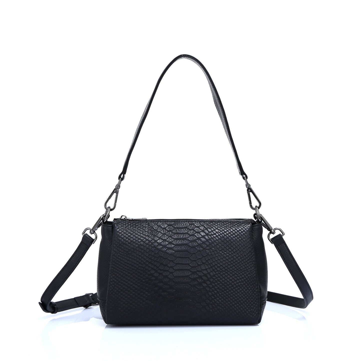 Zency Genuine Leather Summer Women's Shoulder Bag Casual Simple Crossbody Handbag Lady Alligator Small Vintage Top-handle Bags
