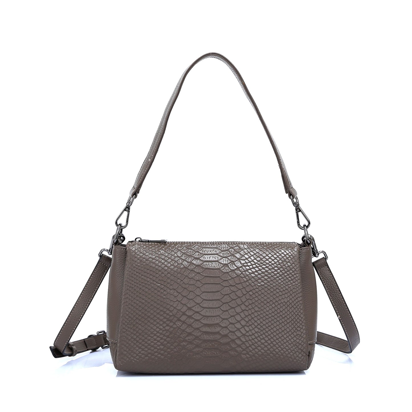 Zency Genuine Leather Summer Women's Shoulder Bag Casual Simple Crossbody Handbag Lady Alligator Small Vintage Top-handle Bags